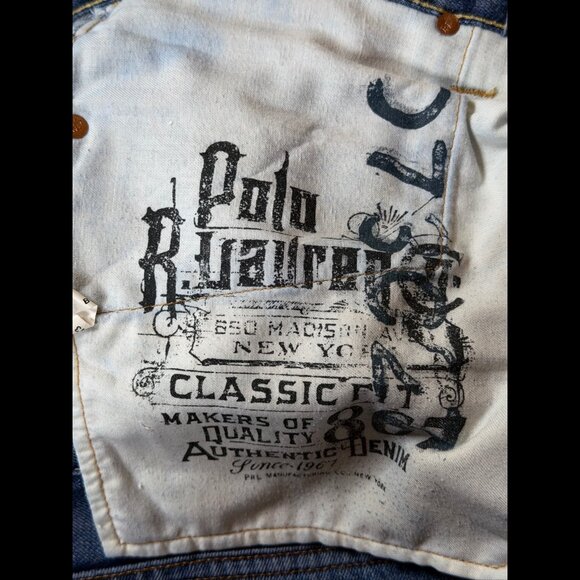 Polo Ralph Lauren Jeans 38 x 36 Mens Blue Classic Fit Acid Denim - Picture 9 of 13